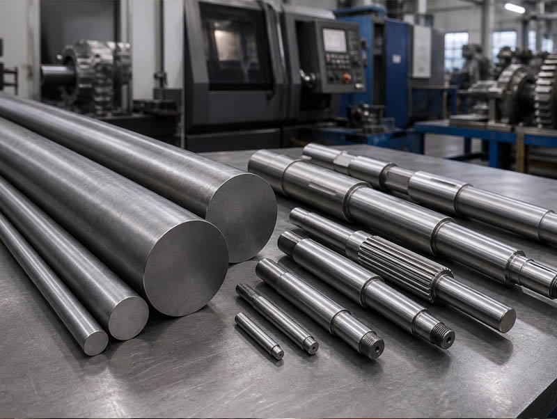 Cold drawn round bar for shafts with excellent straightness