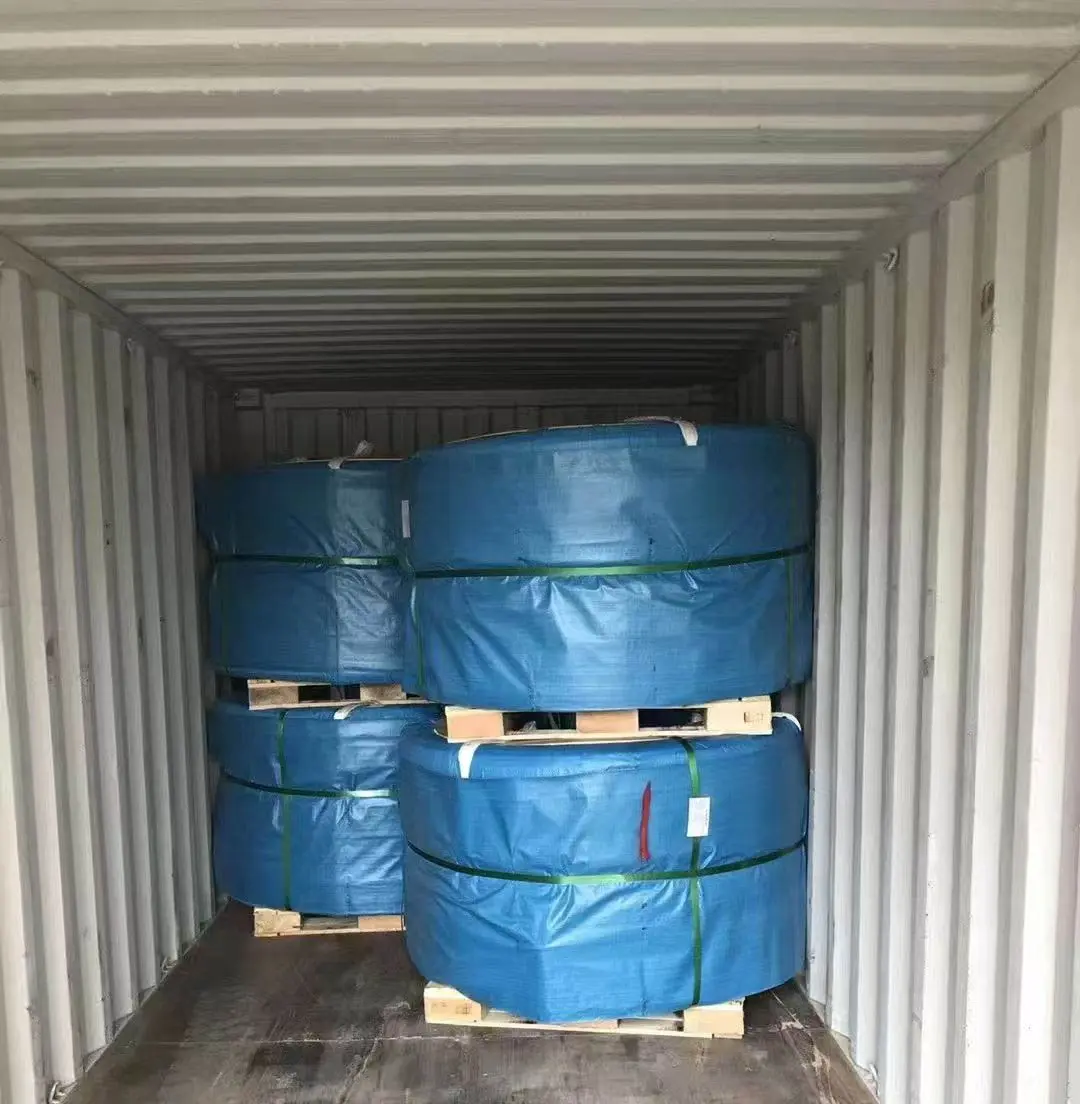 Export-ready black annealed wire coil packaging with protective wrapping