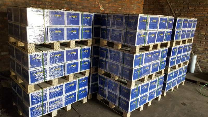 Finished export packaging of steel wire coils