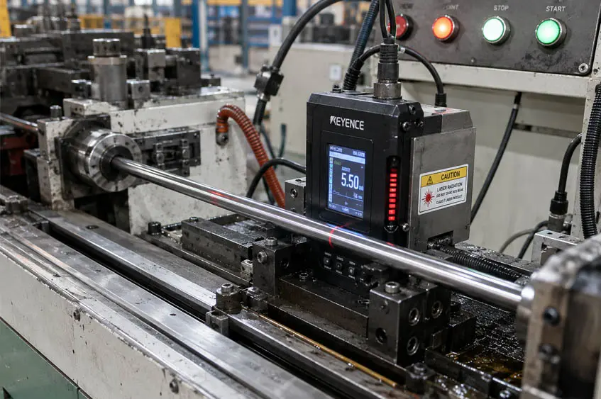 Diameter and rib profile inspection for ribbed cold drawn steel wire