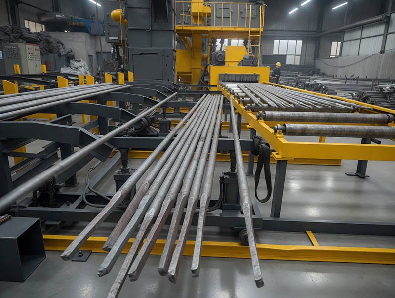 Steel bar peeling process before cold drawing
