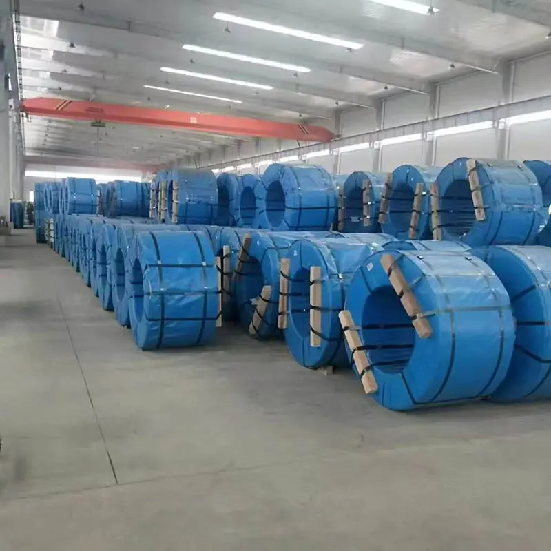 Steel wire coils prepared for industrial export shipping